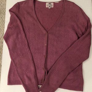 TOCCA, WOOL/CASHMERE SZ. L, PINK CARDIGAN